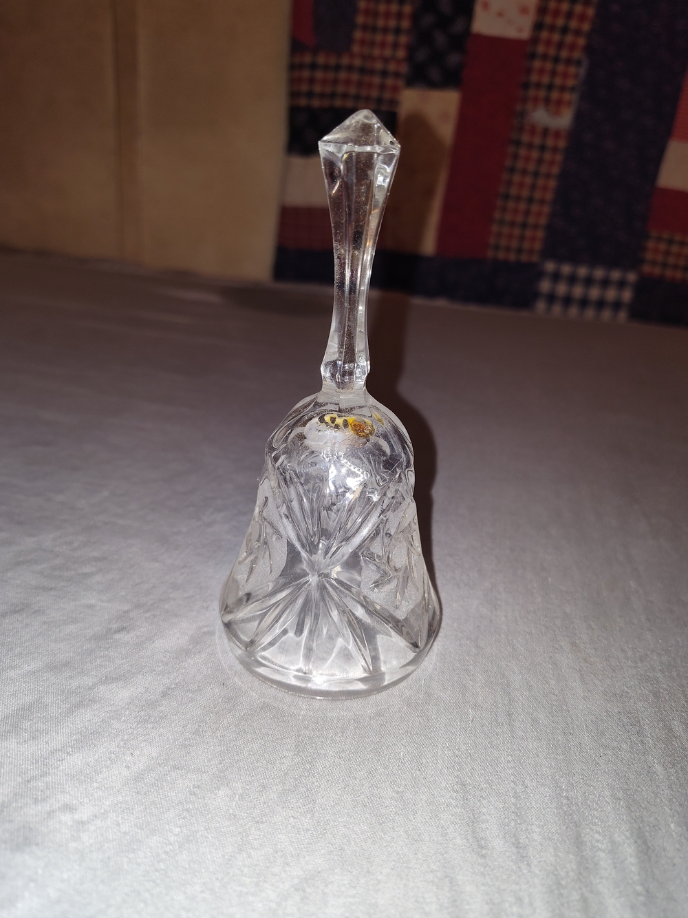 Cut Glass Crystal Bell with Starburst Cut